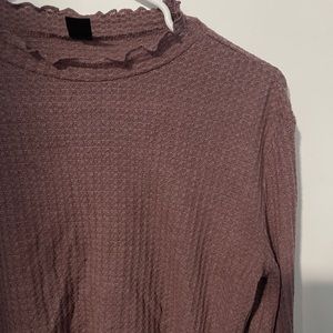 Mock neck crop top - waffle style